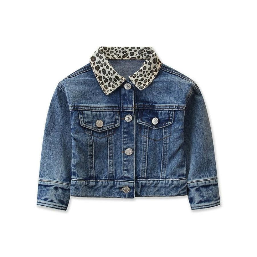 Emma Leopard Collar Denim Jacket - 6-12 Months - Jacket Jacket
