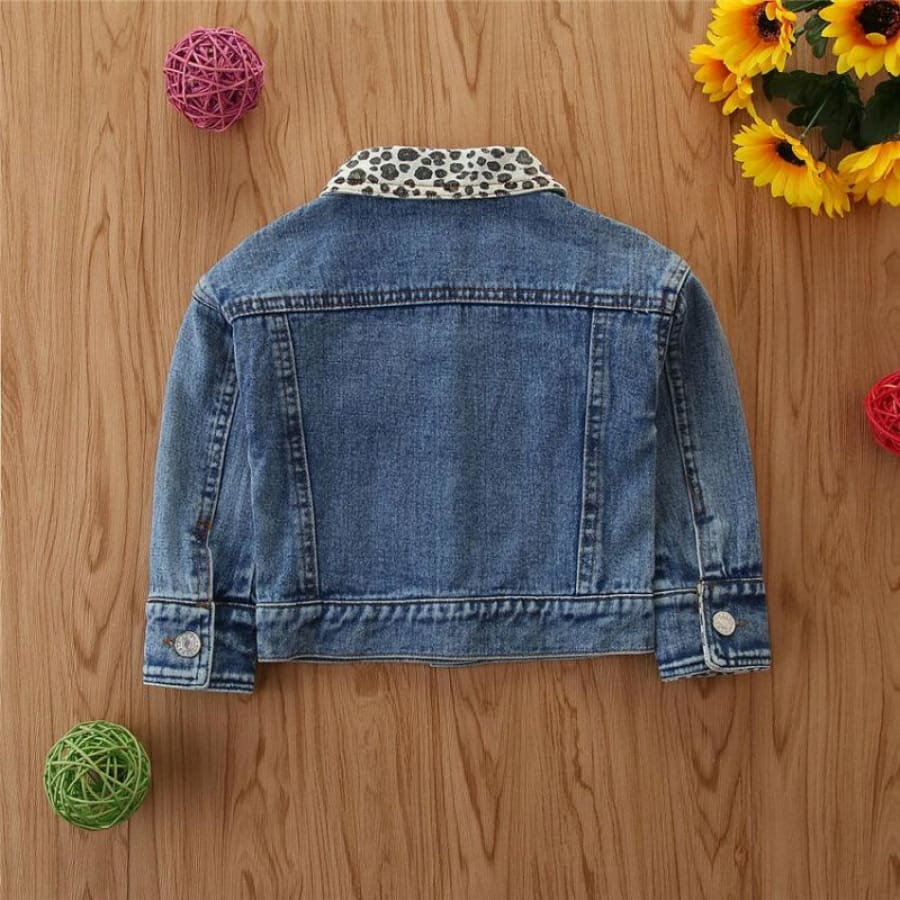 Emma Leopard Collar Denim Jacket - Jacket Jacket