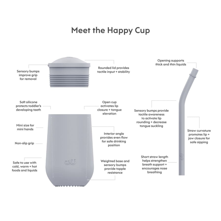 Ezpz Happy Cup + Straw System Mauve - Feeding
