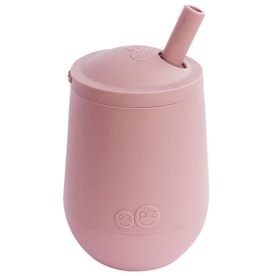 Ezpz Mini Cup + Straw Training System Blush - Feeding Bowl, drink cups, ezpz, Feeding