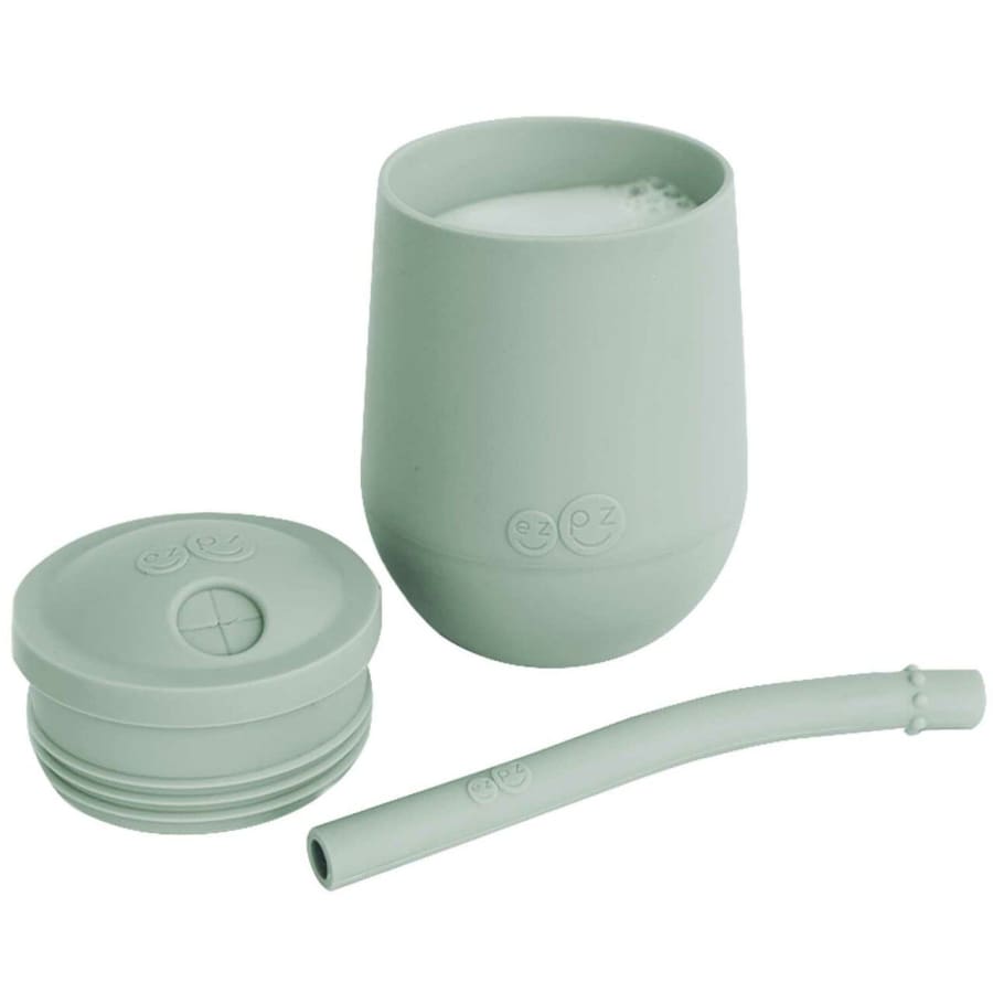 Ezpz Mini Cup + Straw Training System Sage - Feeding Bowl, drink cups, ezpz, Feeding