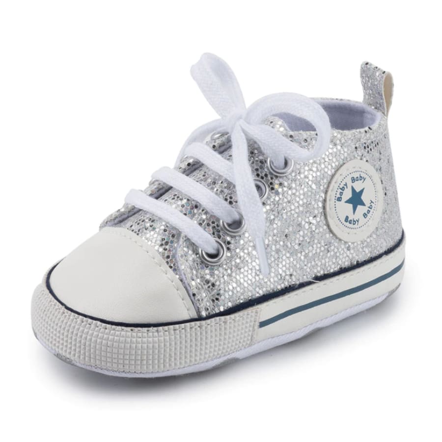 Goo’s Glitter Sneaker - Silver / 0-6 Months - Shoes shoes