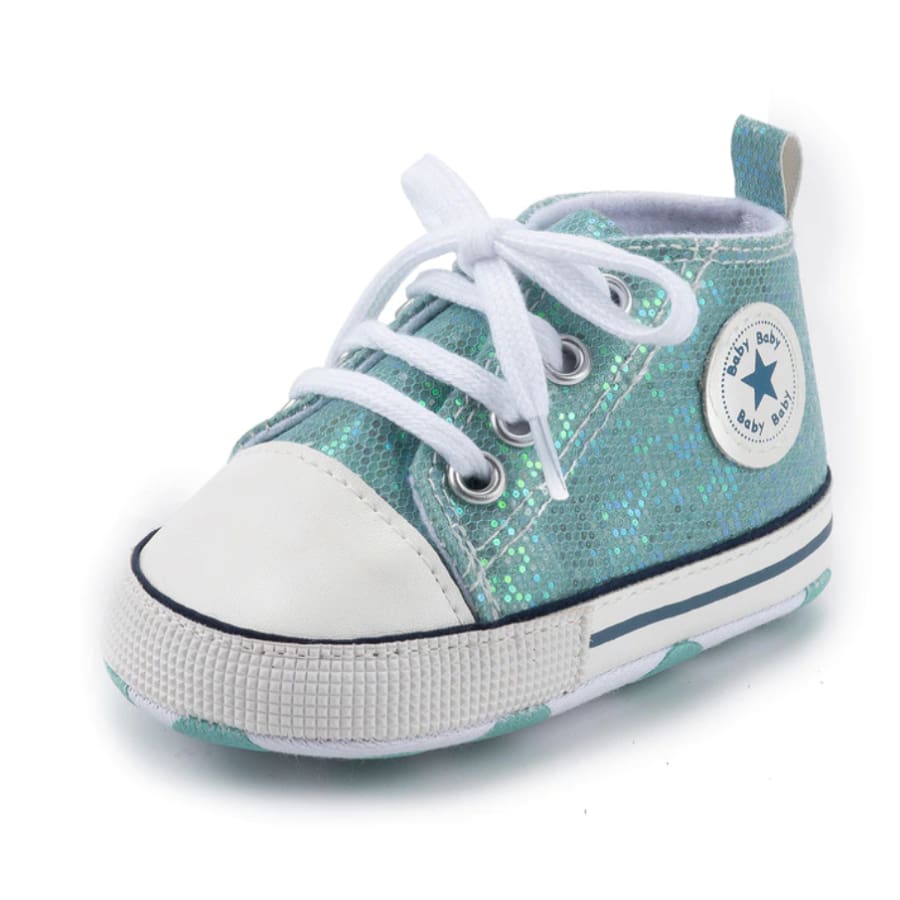 Goo’s Glitter Sneaker - Aqua / 0-6 Months - Shoes shoes