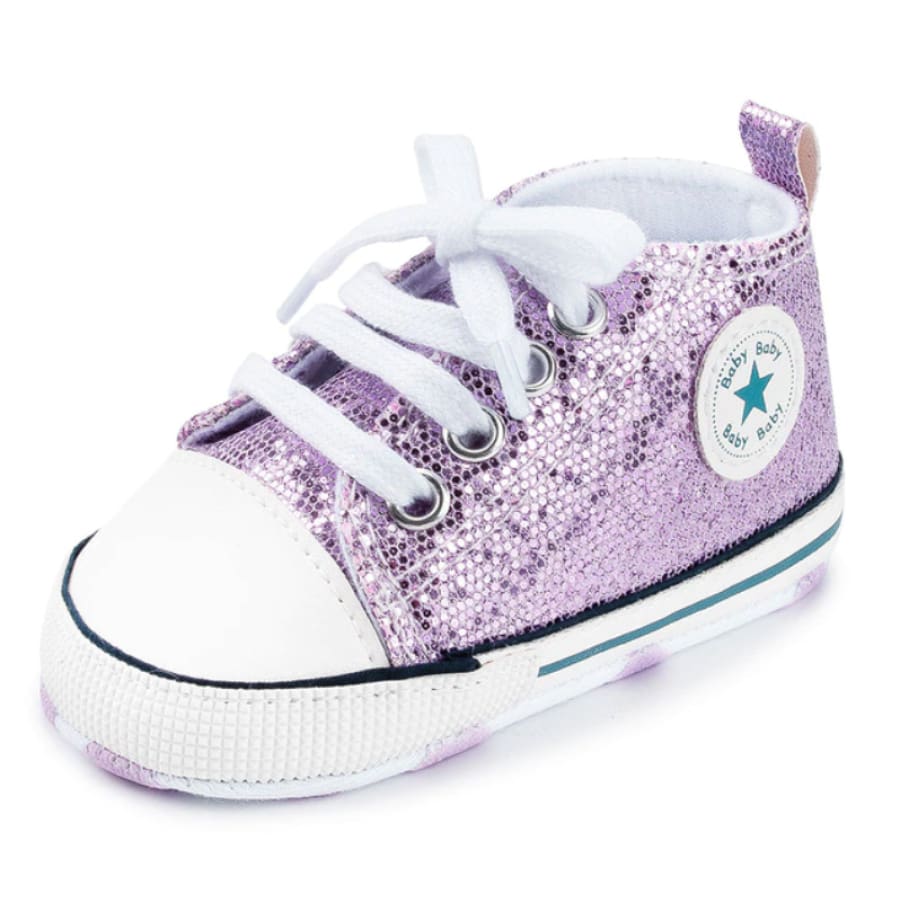 Goo’s Glitter Sneaker - Lilac / 0-6 Months - Shoes shoes