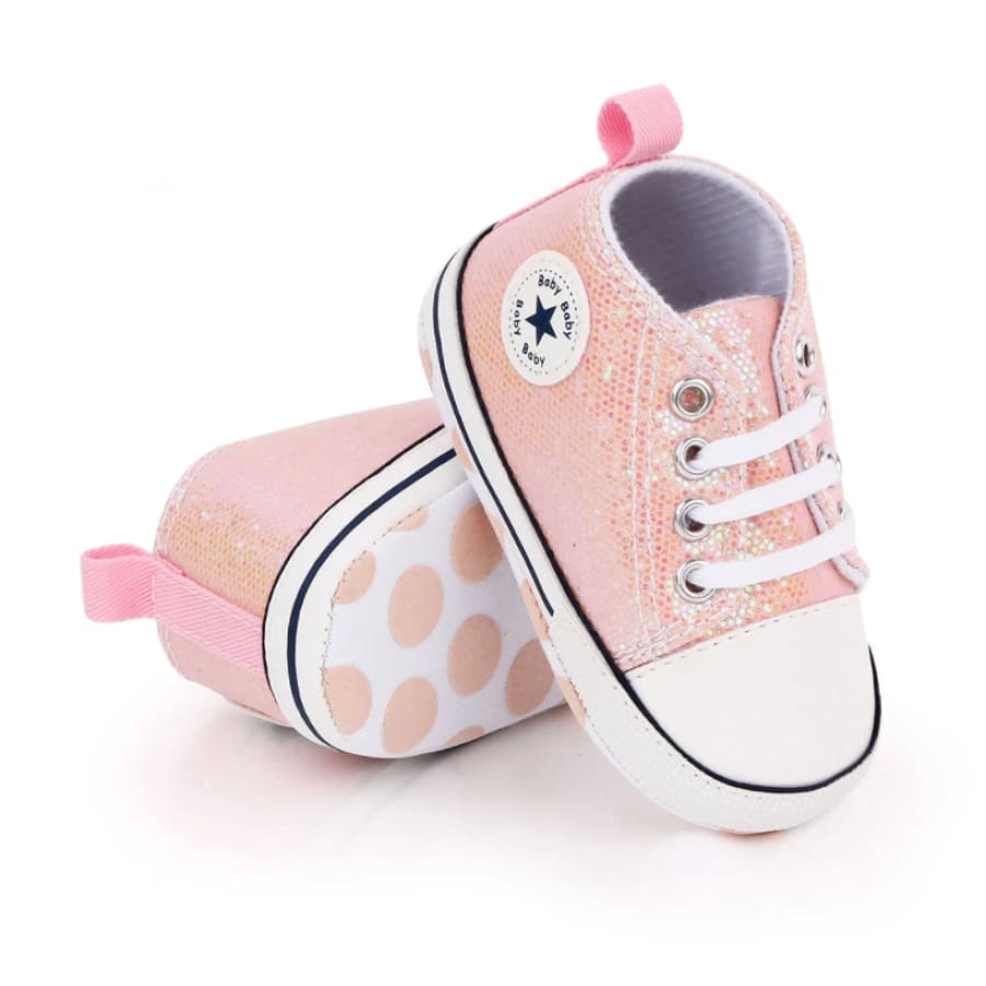 Goo’s Glitter Sneaker - White / 0-6 Months - Shoes shoes