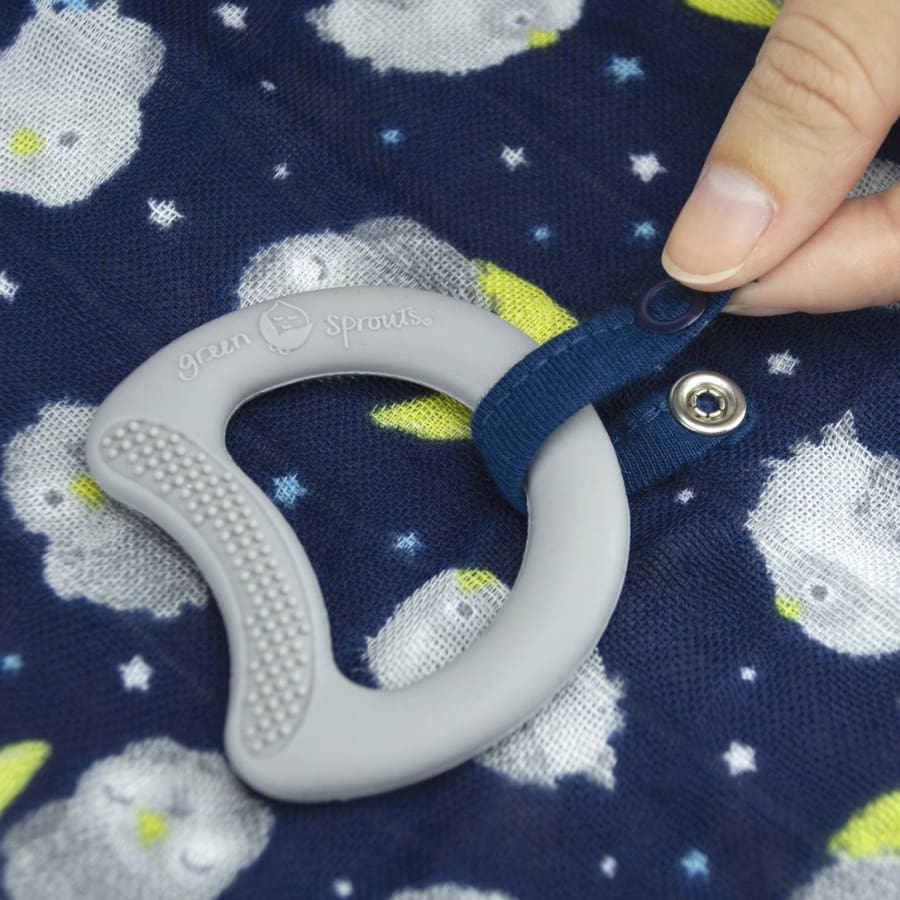 Green Sprouts Snuggle Blankie Teether made from Organic Cotton-Blue Owl-3 Months+ - Teether teether