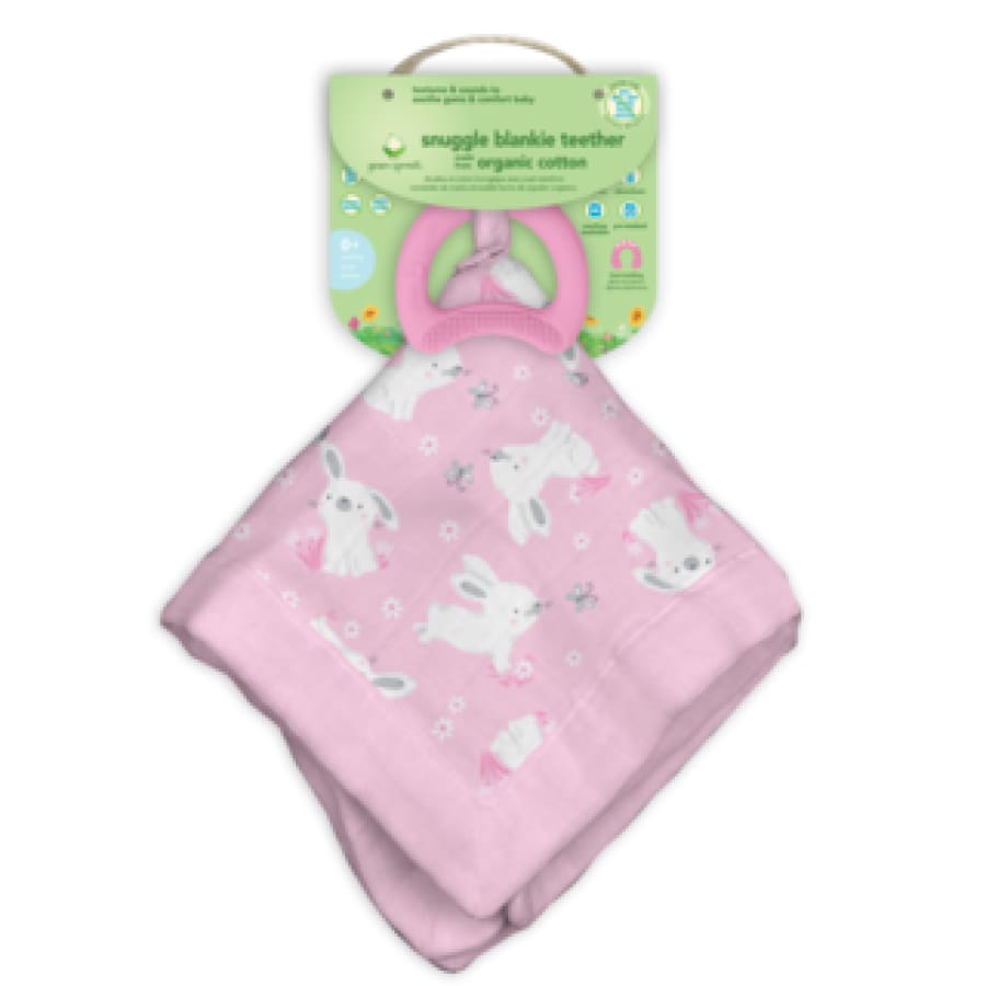 Green Sprouts Snuggle Blankie Teether made from Organic Cotton-Pink Bunny-3 Months+ - Teether teether