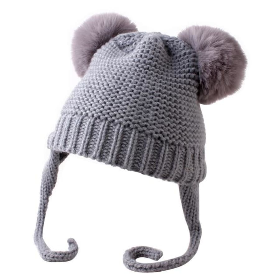 Haven Knitted Tie Baby Beanie - Grey - hats hats