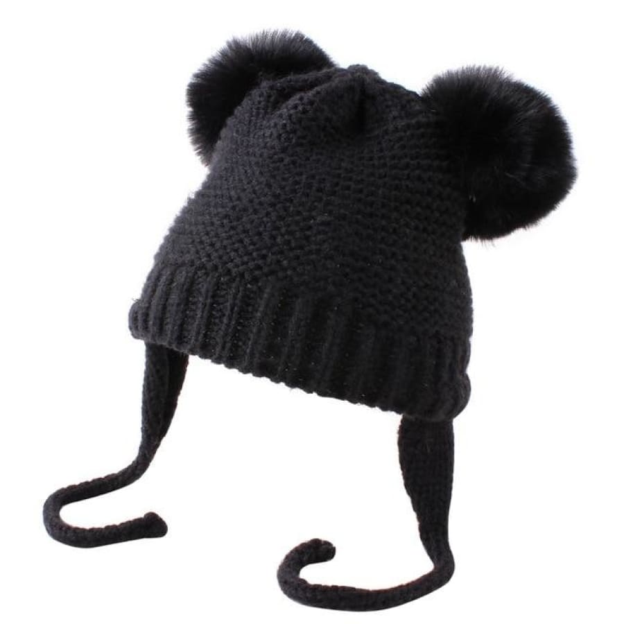 Haven Knitted Tie Baby Beanie - Dark Grey - hats hats