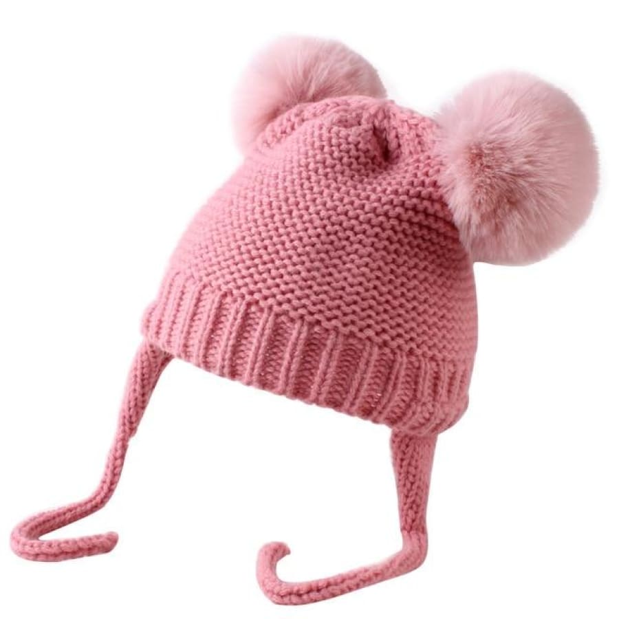 Haven Knitted Tie Baby Beanie - Pink - hats hats