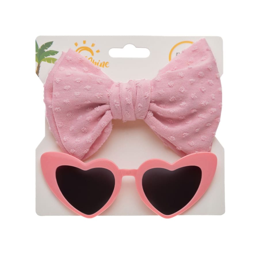 Heart Sunnies + Headband Set - Pink