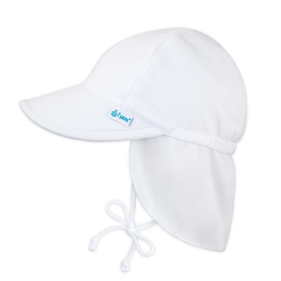 iPlay Breathable Flap Sun Protection Hat-White - 0-6 Months - Hat Hat