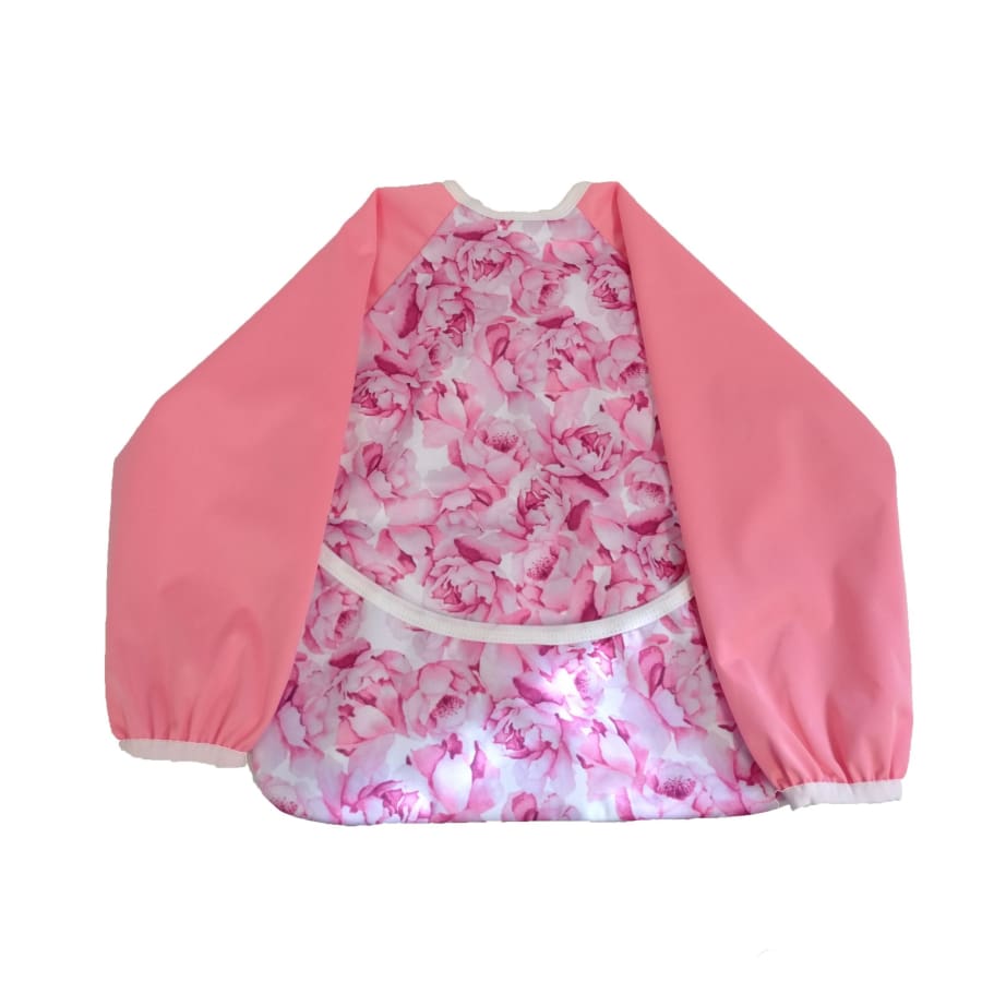 itti Smock Waterproof Sleeved Bib Peony - Cloth Nappies bib smock