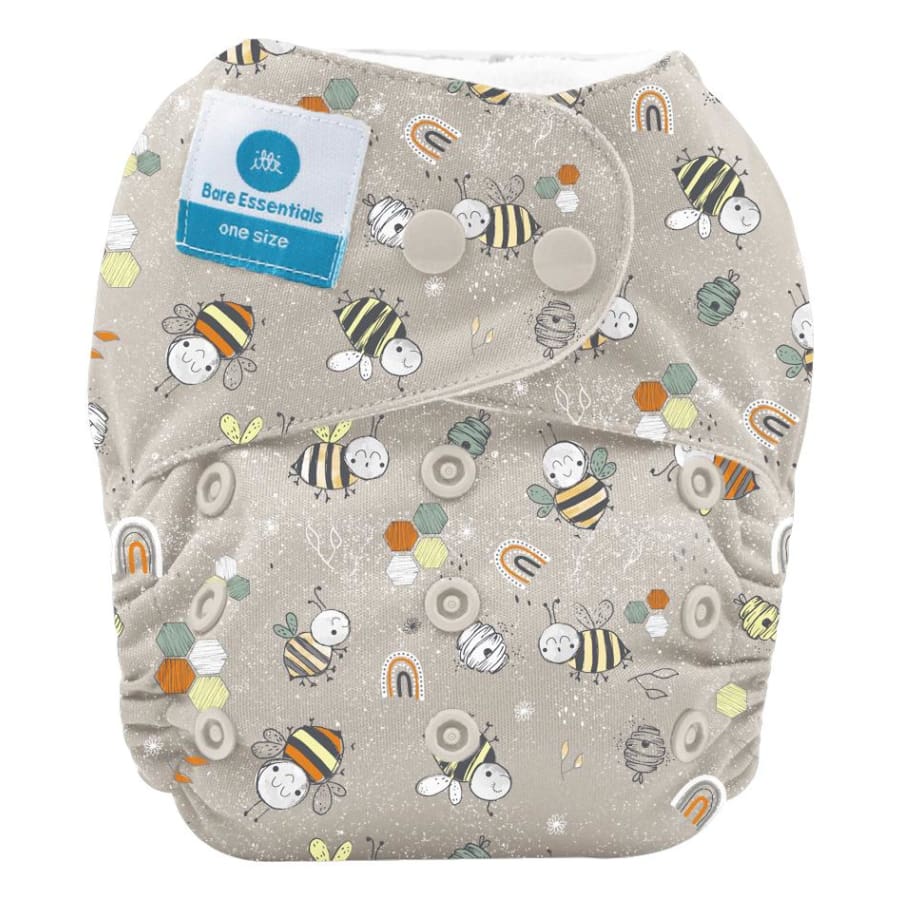 itti Snap Bare Essentials One Size Fits Most Nappy – Buzz - Bamboo - Cloth Nappies cloth nappy