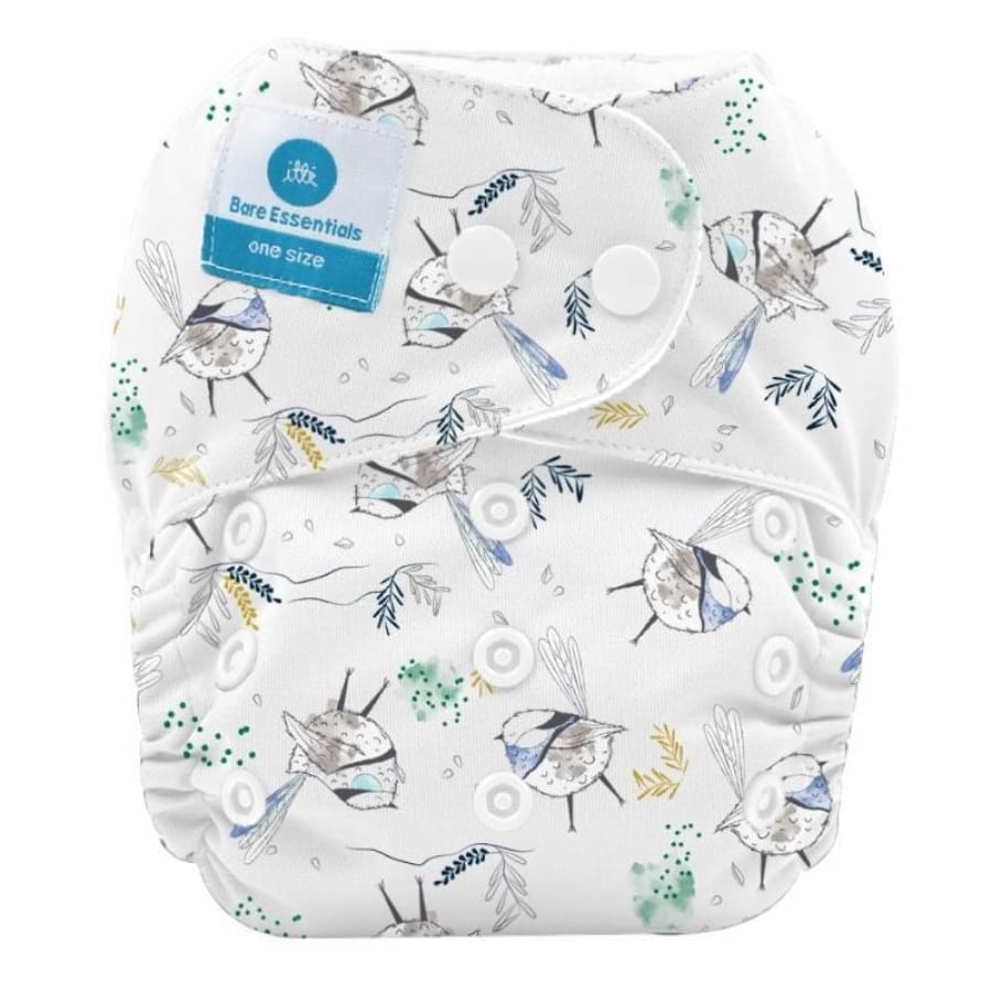 itti Snap Bare Essentials One Size Fits Most Nappy – Fairy Bird - Bamboo - Cloth Nappies cloth nappy