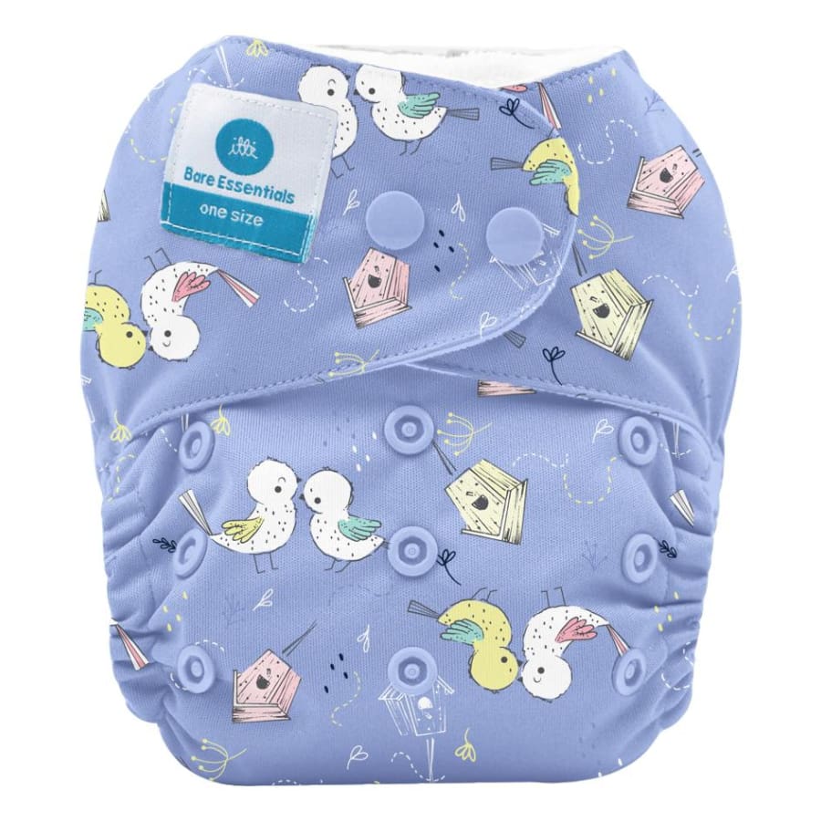 itti Snap Bare Essentials One Size Fits Most Nappy – Love Birds - Bamboo - Cloth Nappies cloth nappy