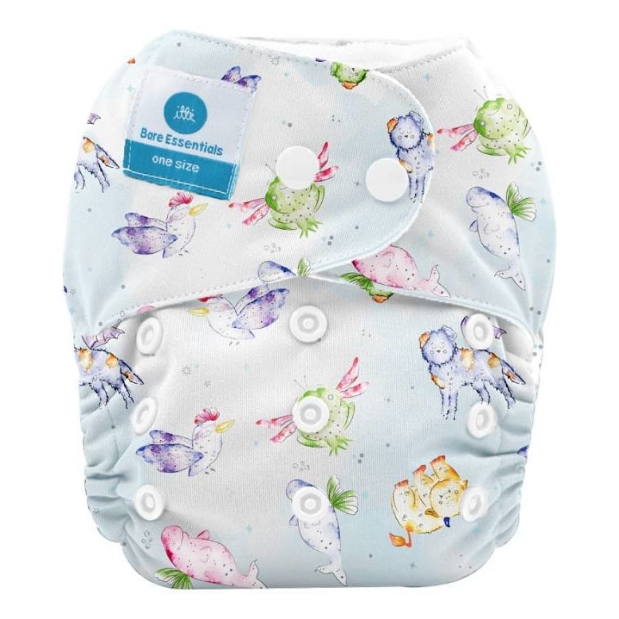 itti Snap Bare Essentials One Size Fits Most Nappy – Mystical Creatures - Bamboo - Cloth Nappies cloth nappy
