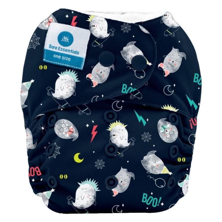 itti Snap Bare Essentials One Size Fits Most Nappy – Spooky - Bamboo - Cloth Nappies cloth nappy