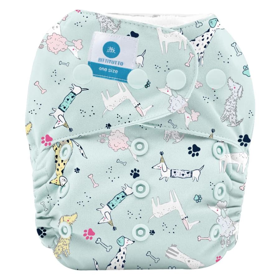 itti Snap Bare Essentials One Size Fits Most Nappy – Doggies - Bamboo - Cloth Nappies cloth nappy