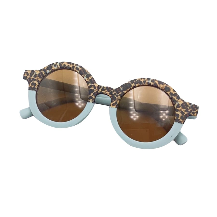 Juniper Leopard Rim Sunglasses - Sky
