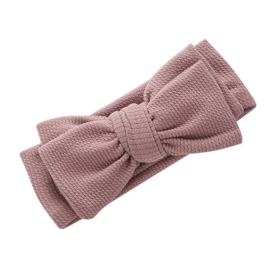 Larisa Soft Stretch Bow Headband - Mauve