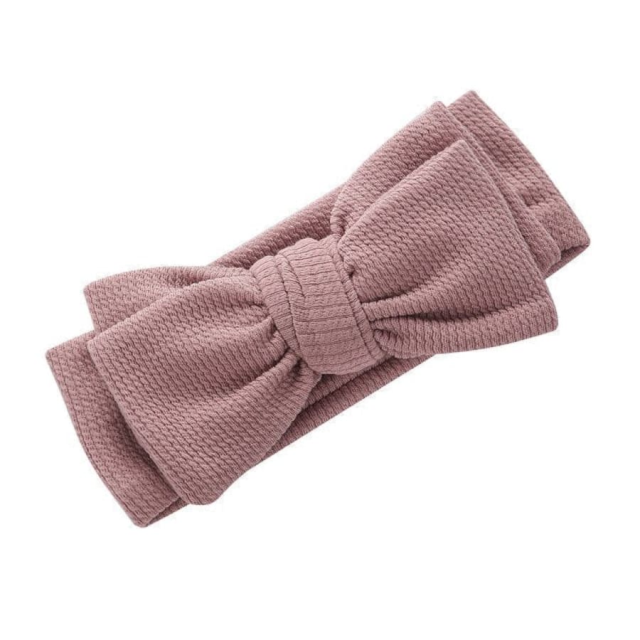 Larisa Soft Stretch Bow Headband - Peachy Pink