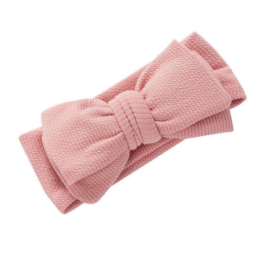 Larisa Soft Stretch Bow Headband - Peachy Pink