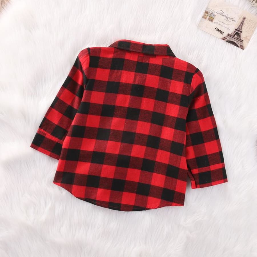 Lucas Long Sleeve Check Shirt - 1-2 Years - Top Tops