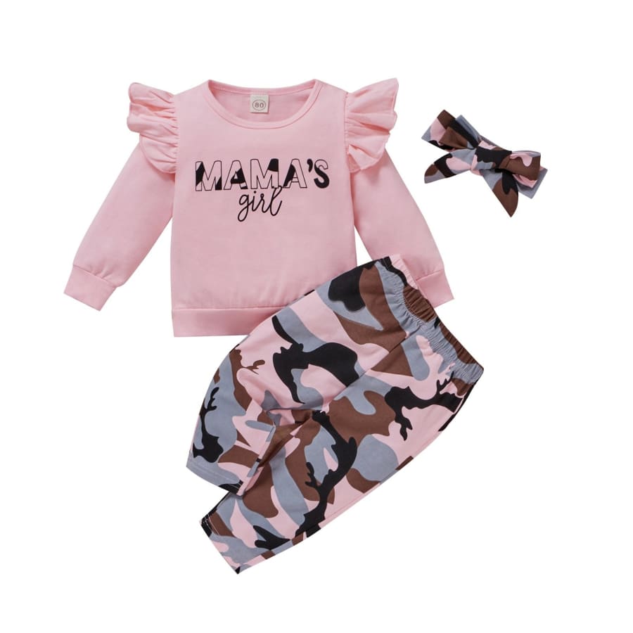 Mama’s Girl Flutter Camo Trackie - 6-12 Months - Sets sets