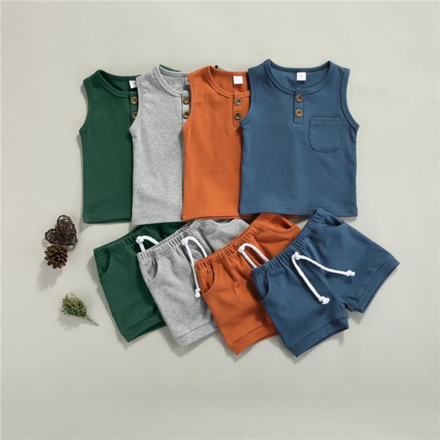 Mason Singlet + Shortie Set - Teal / 12-18 Months - Sets sets