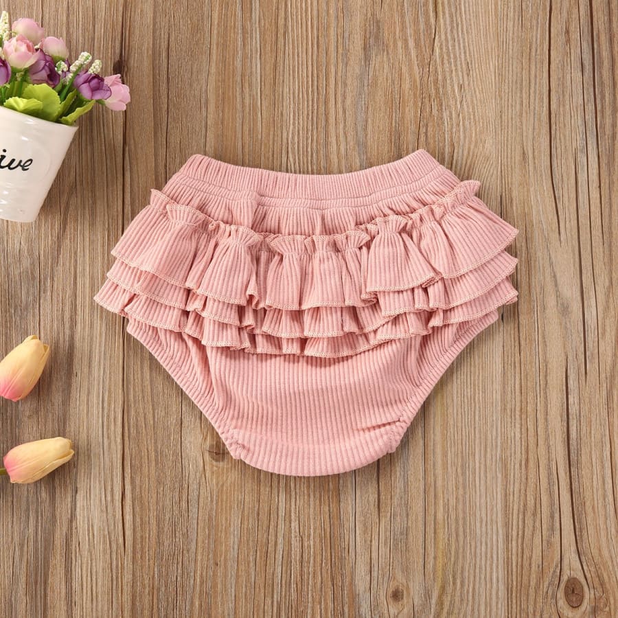 Melly Ruffle Butt Bloomers - Pink - 0-6 Months - bloomers