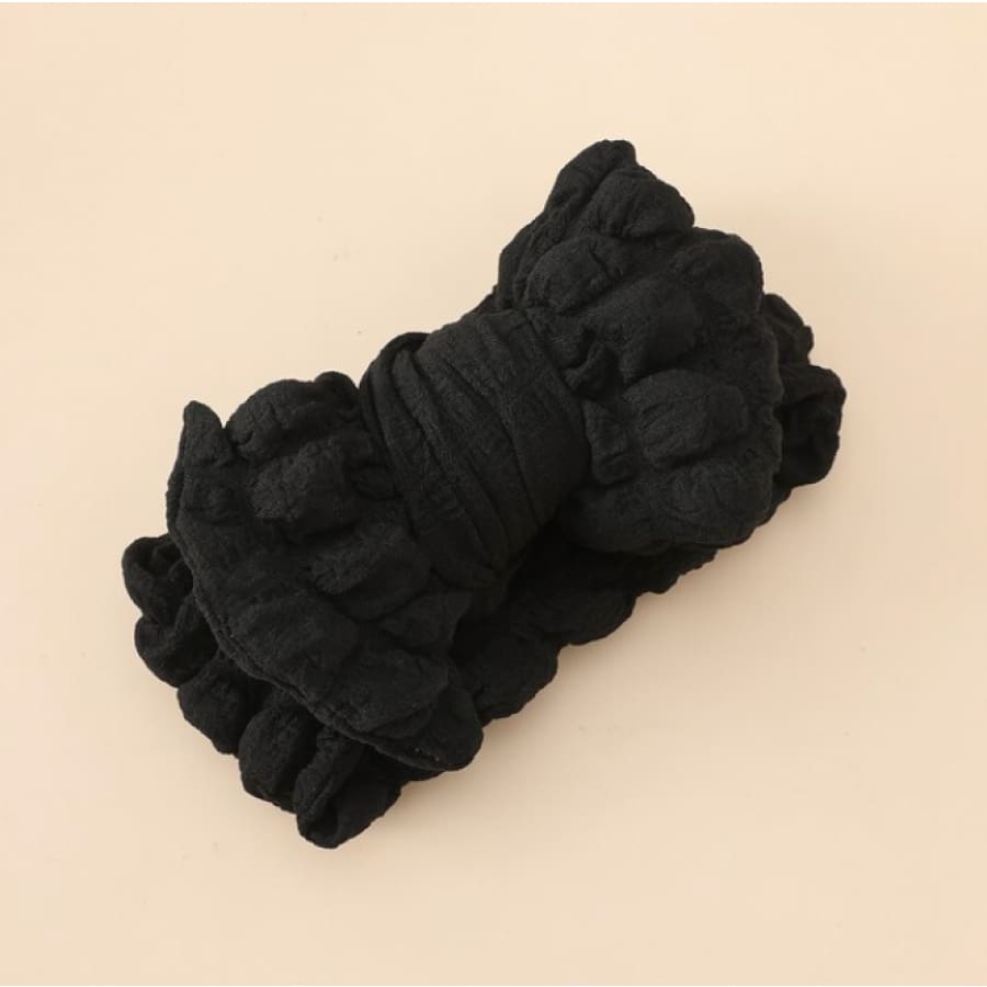Mirabella Soft Scrunch Bow Headband - Black