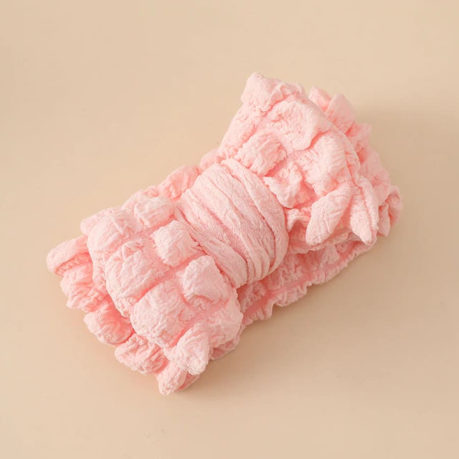 Mirabella Soft Scrunch Bow Headband - Pink