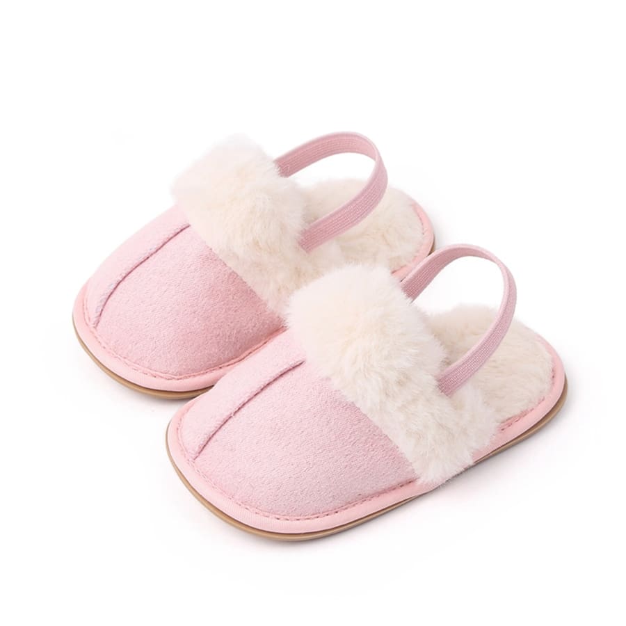 Mitzy Fluffy Slides - Pink - 0-6 Months