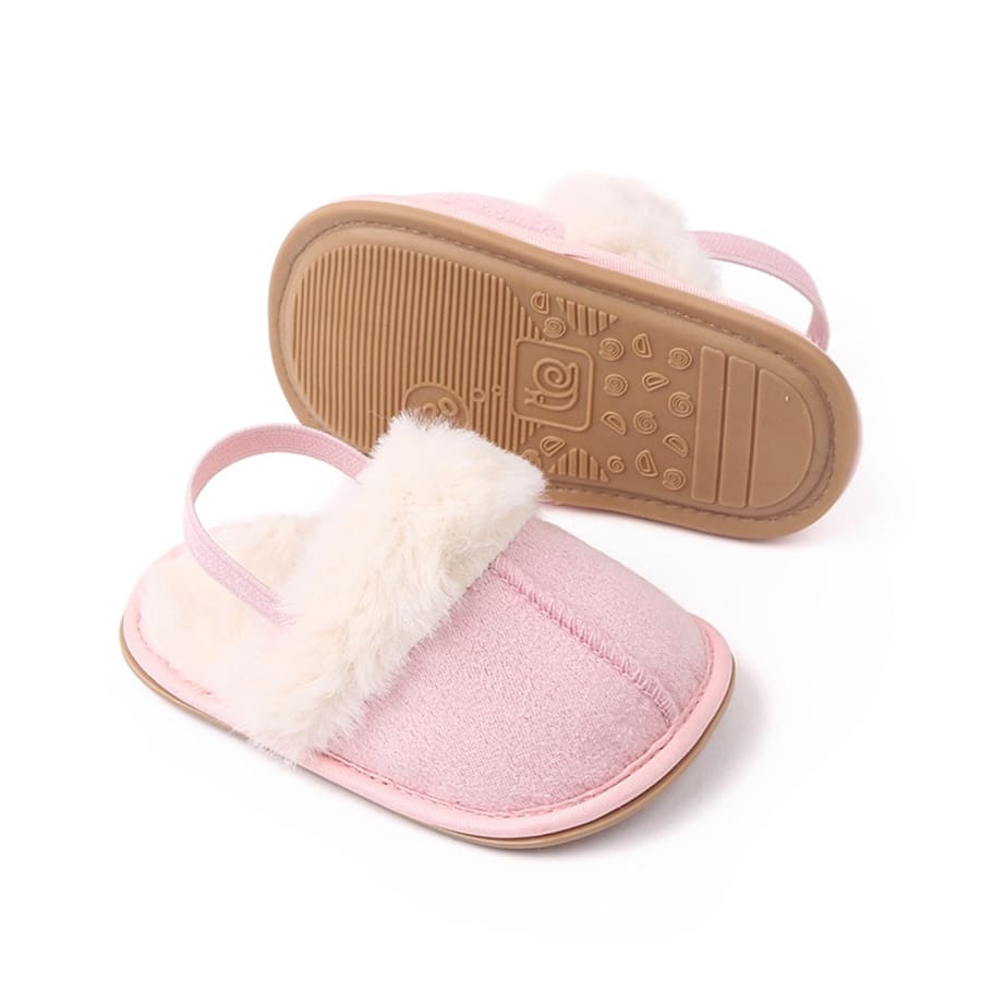 Mitzy Fluffy Slides - Pink - 0-6 Months
