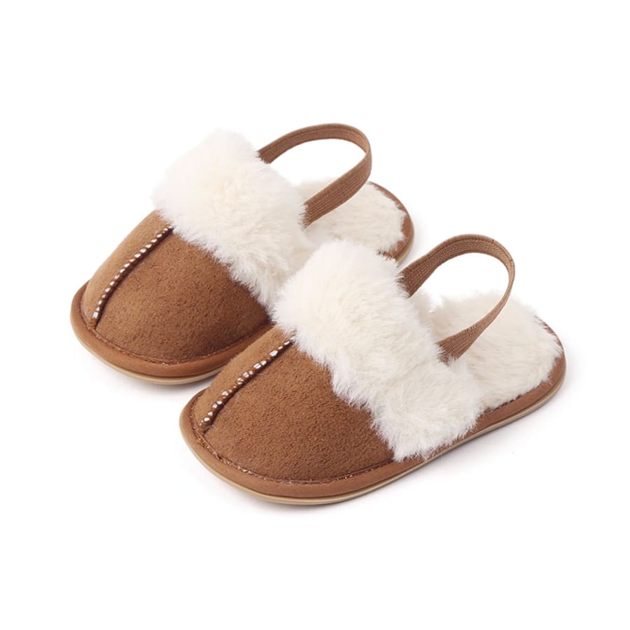Mitzy Fluffy Slides - Tan - 0-6 Months