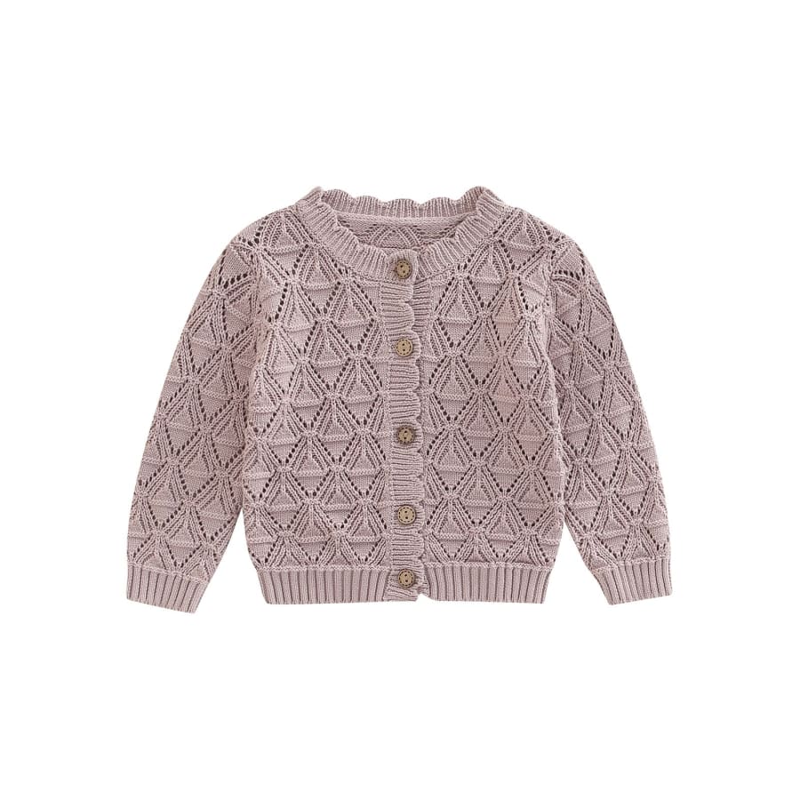 Natalia Button Up Knit Cardigan - Lavender - 3-6 Months