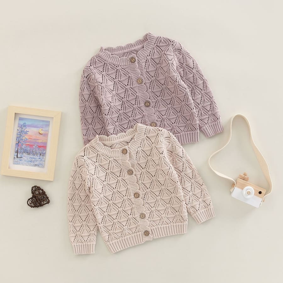 Natalia Button Up Knit Cardigan - Natural - 3-6 Months