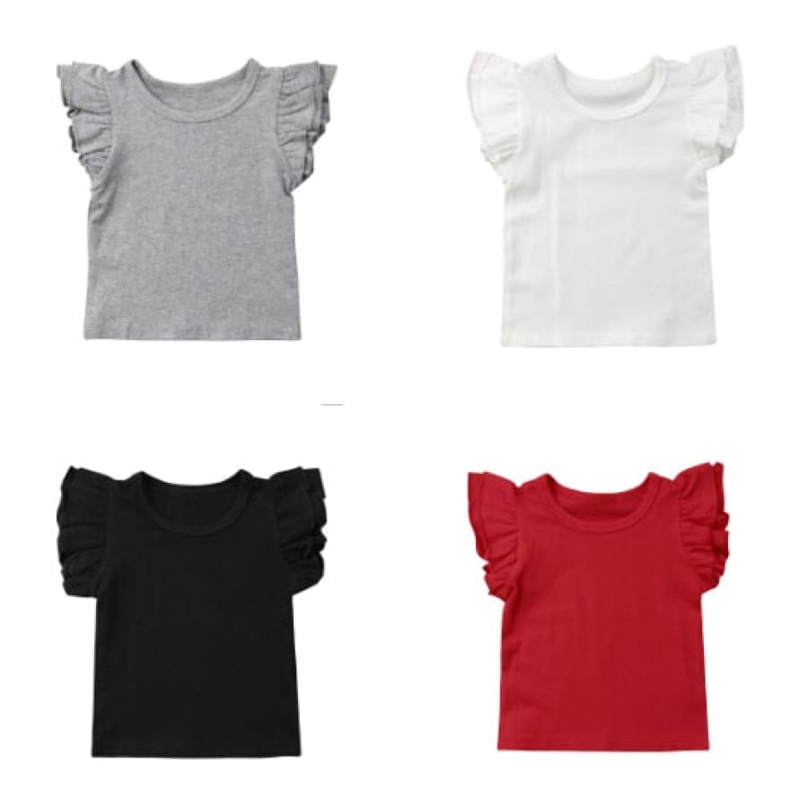 Prue Flutter Sleeve T’Shirt - Black - 12-18 Months