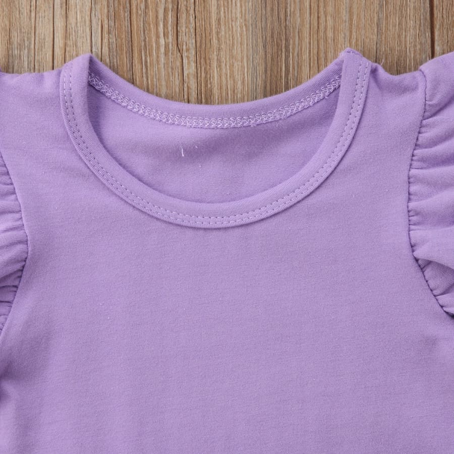 Prue Flutter Sleeve T’Shirt - Purple