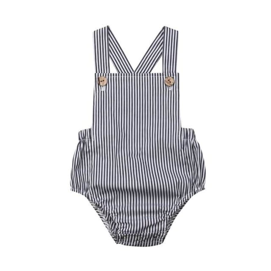 Remi Button Up Romper - Nautical Stripe / 0-3 Months - Romper jumpsuit romper unisex