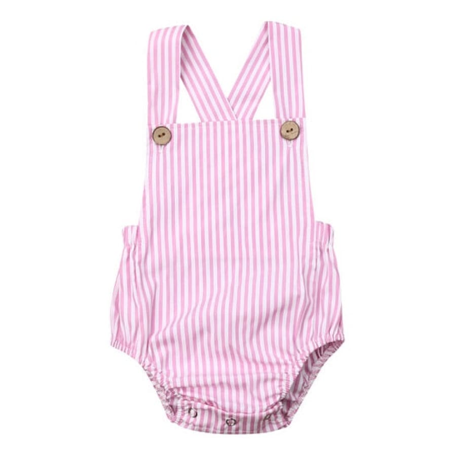 Remi Button Up Romper - Candy Stripe - 0-3 Months
