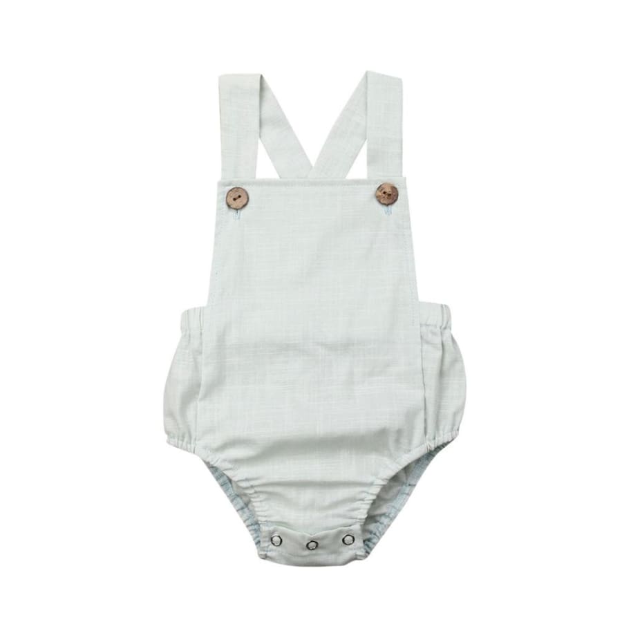 Remi Button Up Romper - Sea Green - 0-3 Months