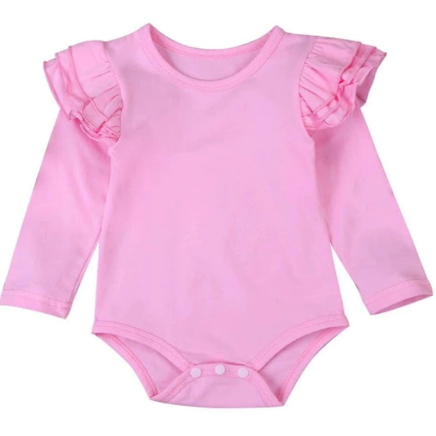 Ruby Long Sleeve Flutter Onesie - Pink - Onesies Onesies
