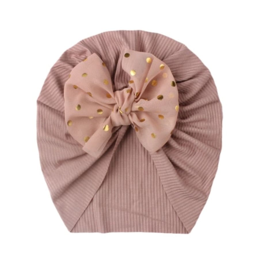 Stretch Spot Bow Beanie - Bright Pink - Headband headband