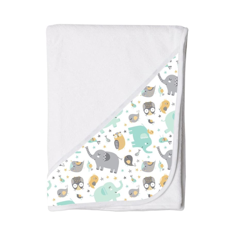 Towelling Stories Hands Free Baby Bath Towel - Owls & Elephants - Towel towel 5% off