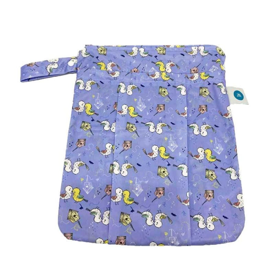 tti Premium Double Pocket Wetbag - Birds - Cloth Nappies wet bag
